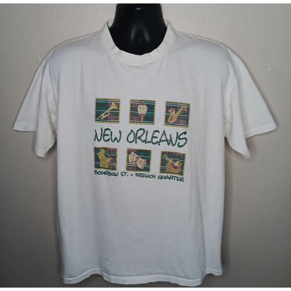 Outhouse Designs Other - VTG 90s New Orleans Adult Large T-shirt Single Stitch White Outhouse Designs USA